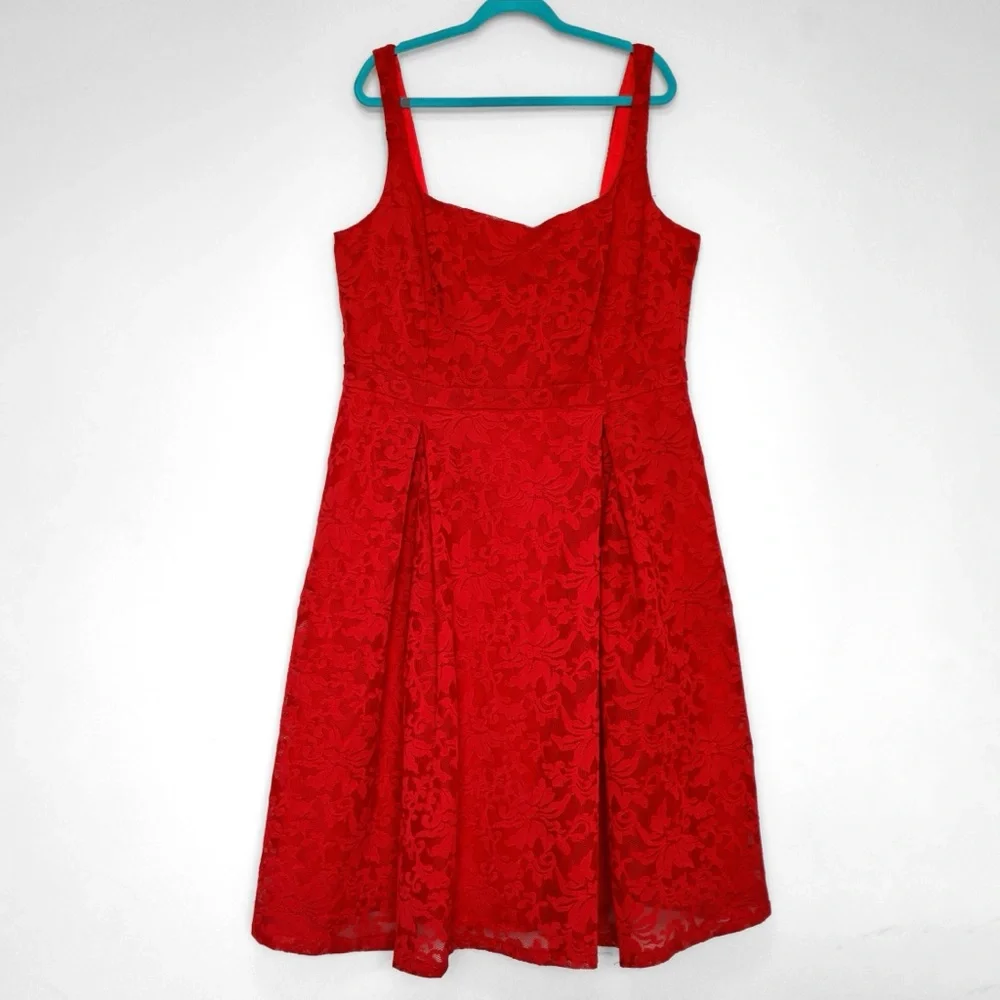 City Chic Jackie O Dress Womens Plus Size 20 Red - Picture 1 of 4